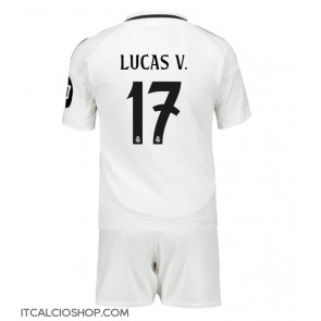 Real Madrid Lucas Vazquez #17 Prima Maglia Bambino 2024-25 Manica Corta (+ Pantaloni corti)